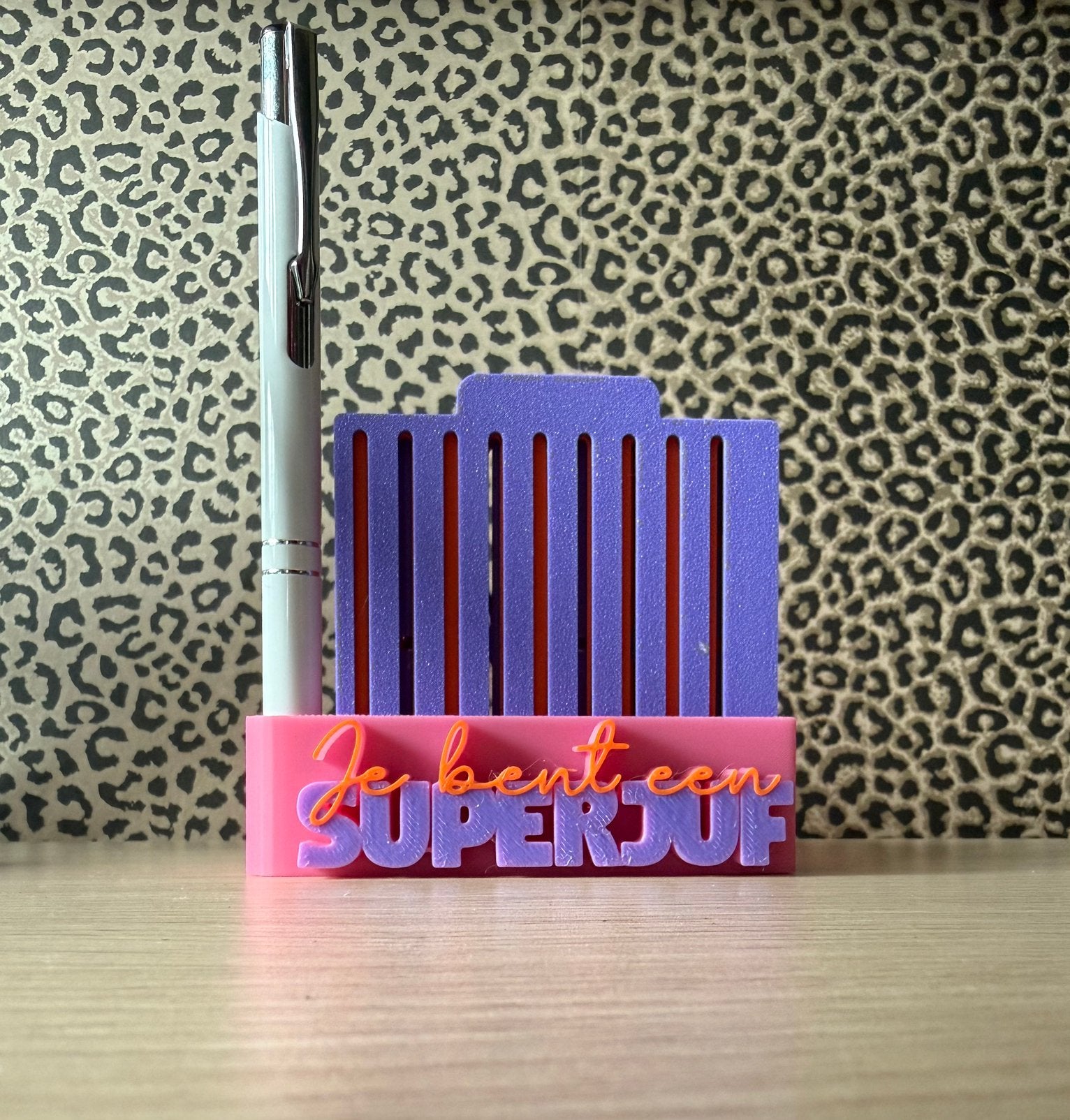 Memo-/pennenhouder juf of meester - 3D Geprint, Ophalen of Verzenden, Nieuw