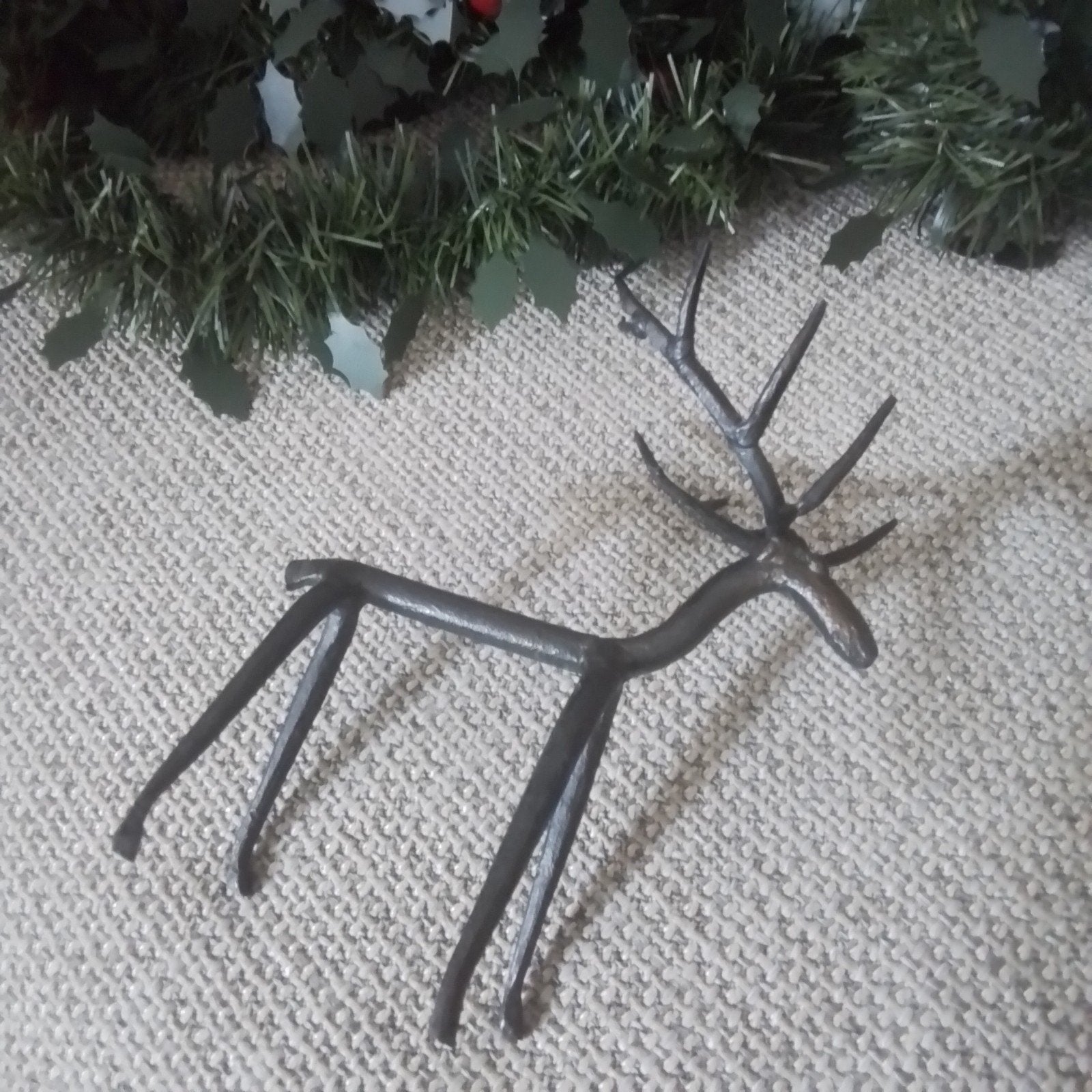Vintage ijzeren Kerst hert/rendier, Ophalen of Verzenden