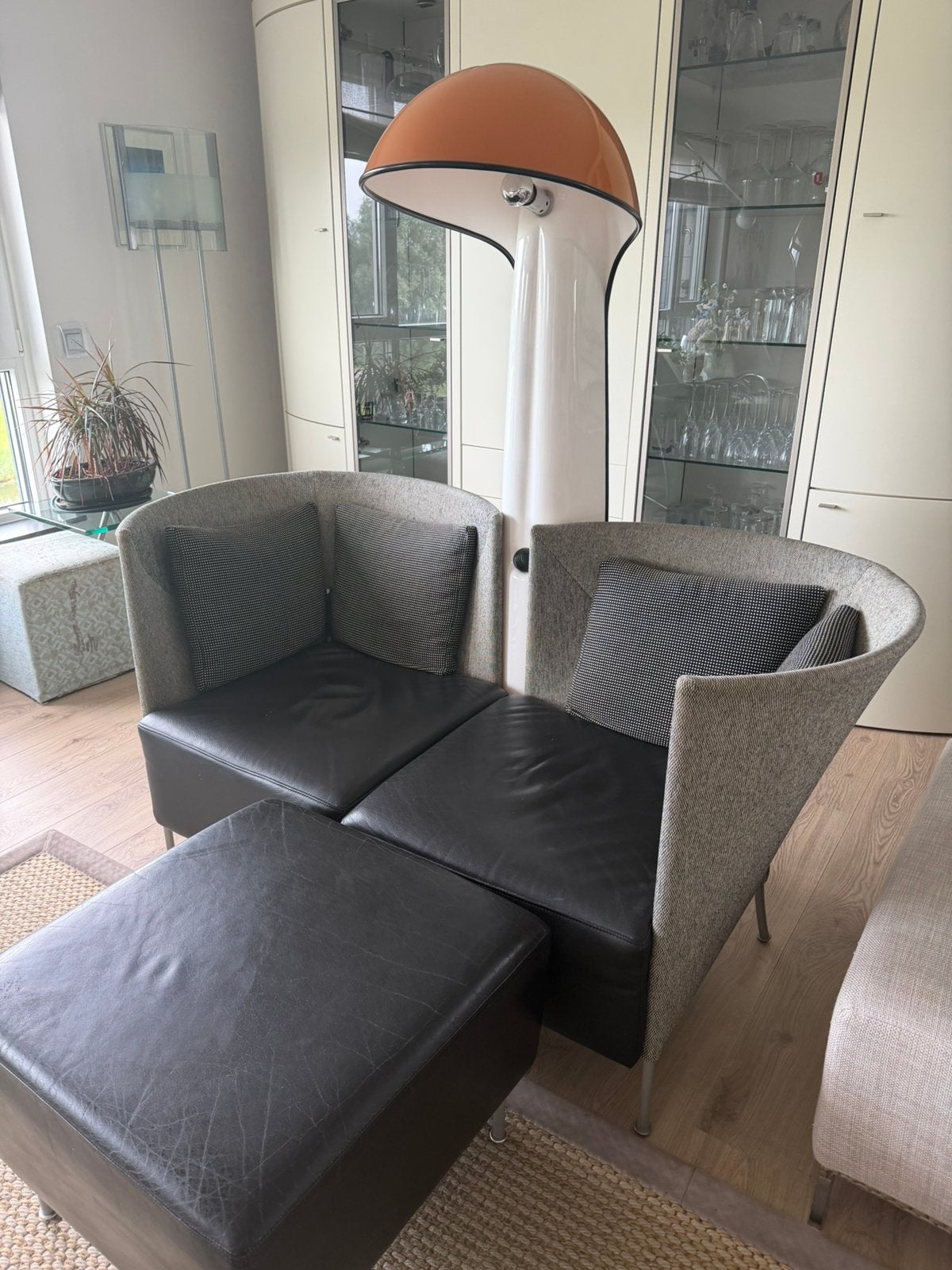 Gijs Papavoine designset: Flexibele Zitelementen met Poef, Ophalen, Tweepersoons, Zo goed als nieuw, Minder dan 150 cm