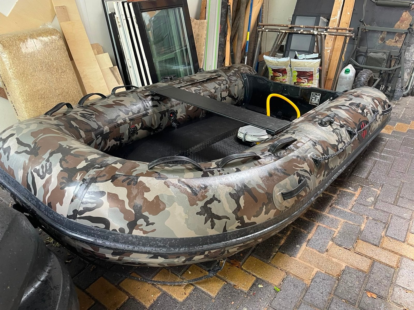 Karper Raptor X-Wide Dark Camouflage Rubberboot met Airdeck, Ophalen, Gebruikt, Overige typen