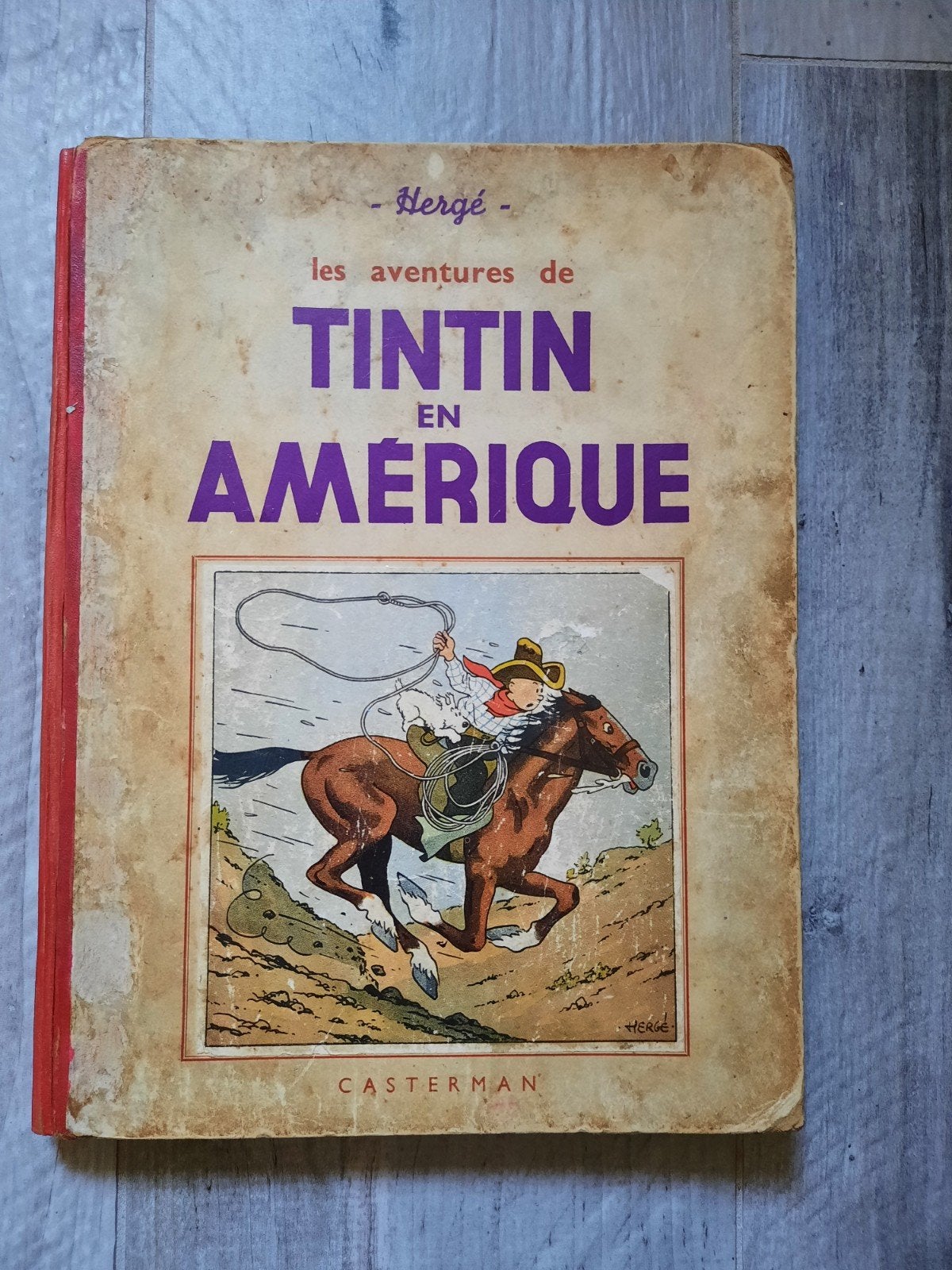 Tintin en Amerique 1941 N&B, Gelezen, Eén stripboek, Ophalen of Verzenden, Hergé