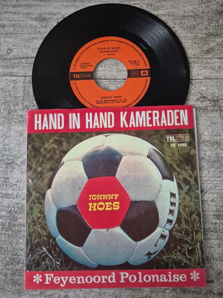 Johnny hoes/ Hand in hand kameraden/ feyenoord polonaise, Ophalen of Verzenden, Zo goed als nieuw, Overige formaten, Levenslied of Smartlap