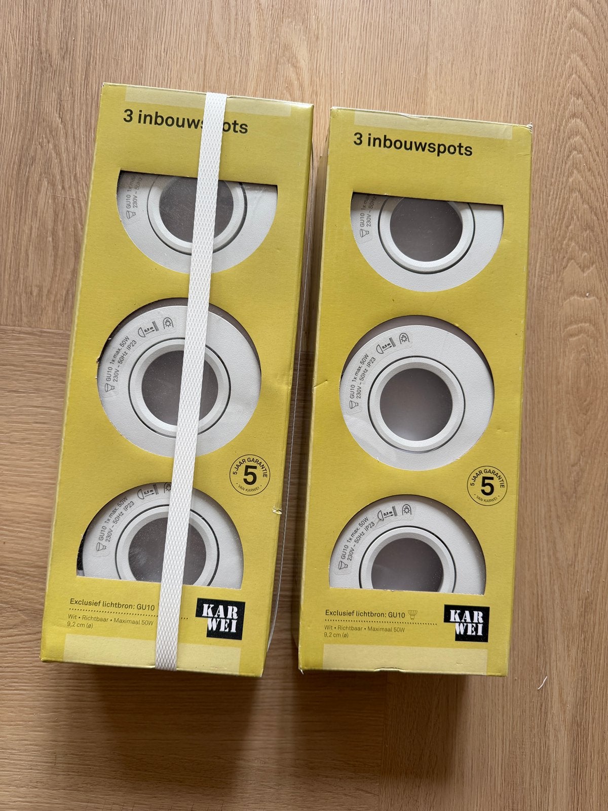 Nieuwe Inbouwspots karwei 6 stuks, Huis en Inrichting, Lampen | Spots, Ophalen of Verzenden, Nieuw, Kunststof, Plafondspot of Wandspot