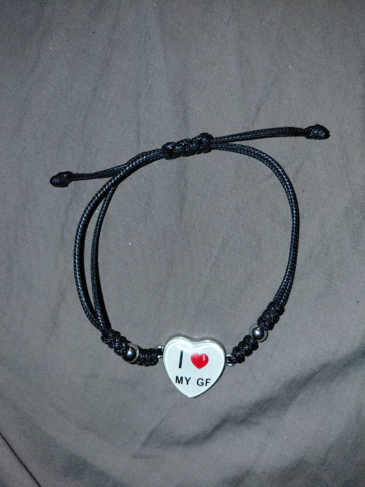 Lichtgevende 'I Love My GF' Armband - Verstelbaar, Sieraden, Tassen en Uiterlijk, Armbanden, Nieuw, Kunststof of Plastic, Zwart