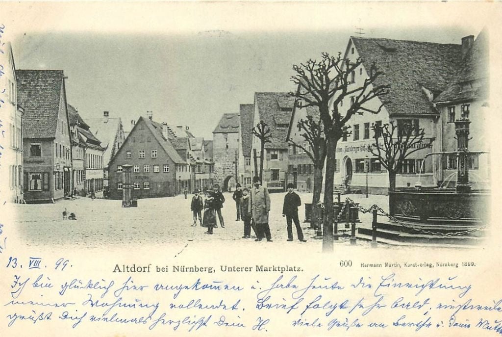 379-140-023 Altdorf bei Nürnberg Unterer Marktplatz, Ophalen of Verzenden, Voor 1920, Duitsland