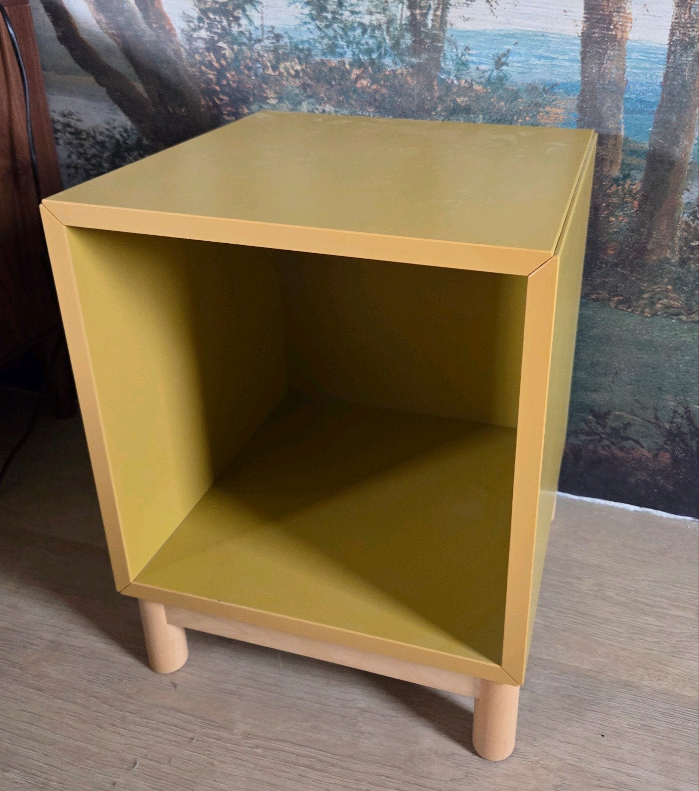 2 okergele Eket kastjes van Ikea, Huis en Inrichting, Kasten | Overige, Gebruikt, Ophalen