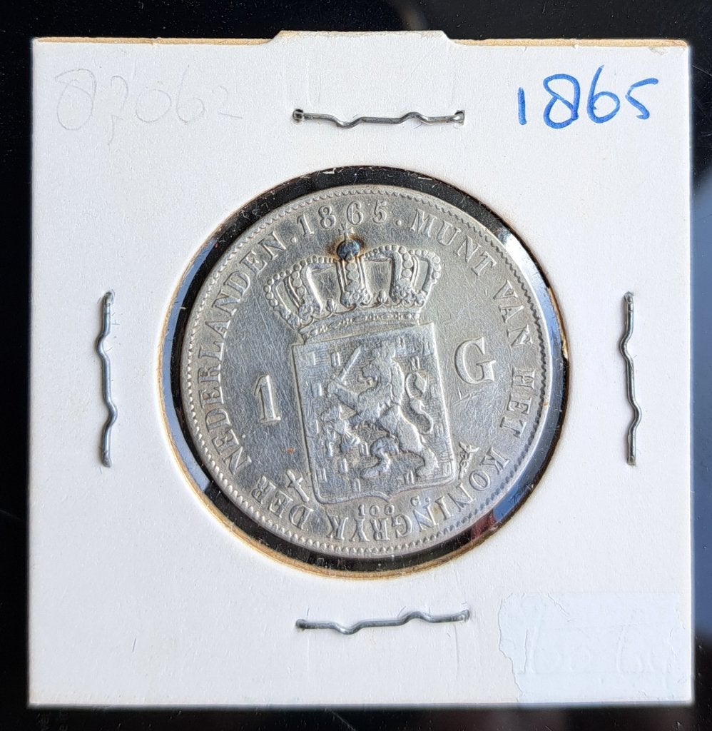 Zilveren gulden Willem III 1865, Ophalen of Verzenden, Koning Willem III, 1 gulden, Zilver