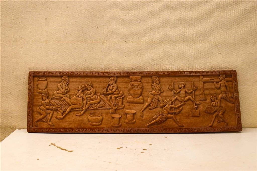 Houten plank met houtsnijwerk 51262, Ophalen of Verzenden