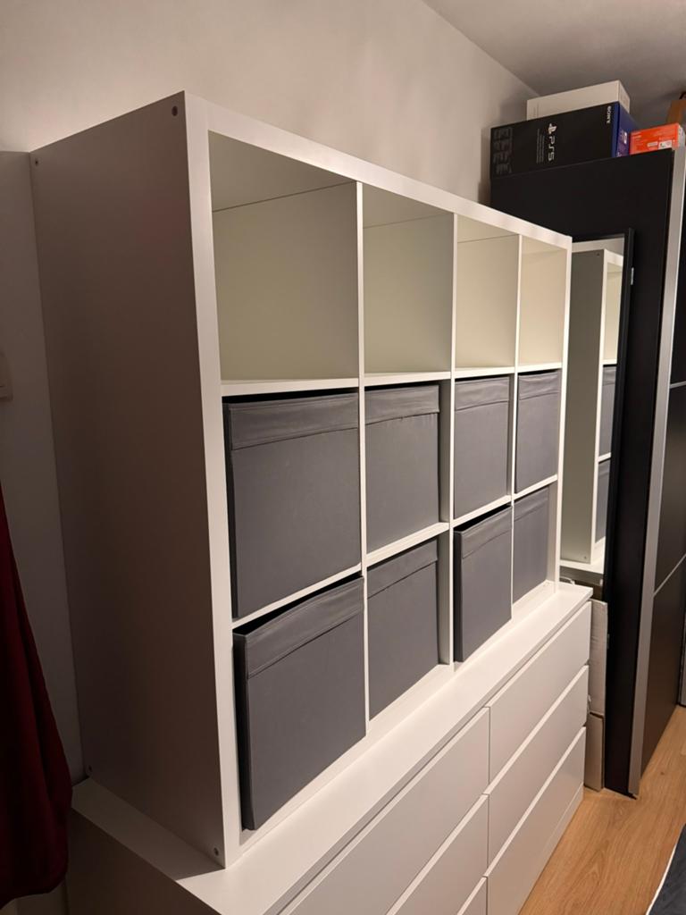 KALLAX Open kast en MALM Ladekast met 6 lades, Ophalen, 5 laden of meer, 150 tot 200 cm, Zo goed als nieuw