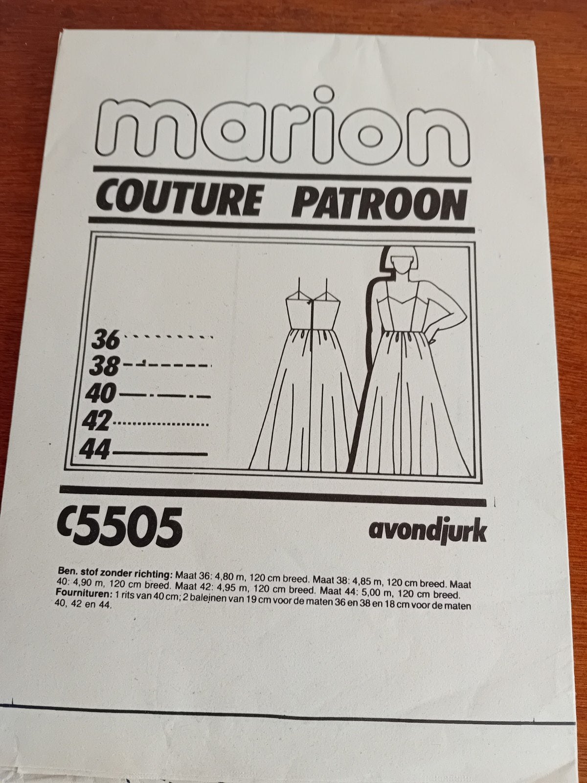 Vintage Marion Couture patroon, Avondjurk, Ophalen of Verzenden, Nieuw, Vrouw