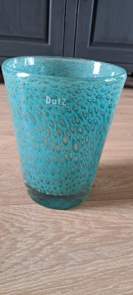 Turquoise glazen vazen van DutZ, Ophalen of Verzenden, Overige kleuren, Glas