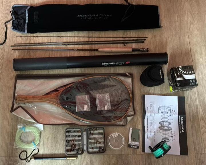 Complete vliegvis set - Scierra TX1, Watersport en Boten, Hengelsport | Vliegvissen, Ophalen of Verzenden, Zo goed als nieuw, Complete set