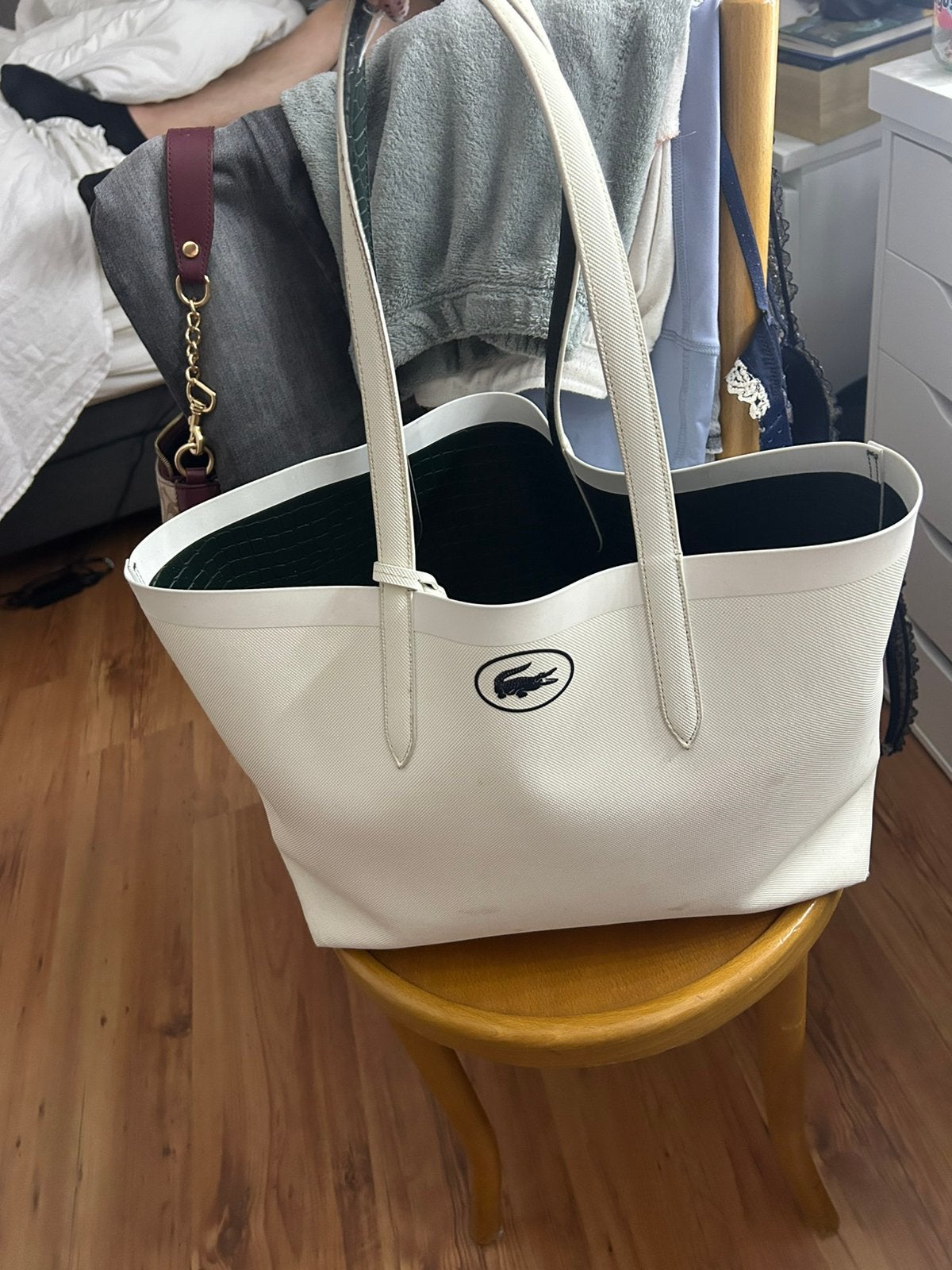 lacoste tas, Ophalen of Verzenden, Zo goed als nieuw, Wit, Handtas