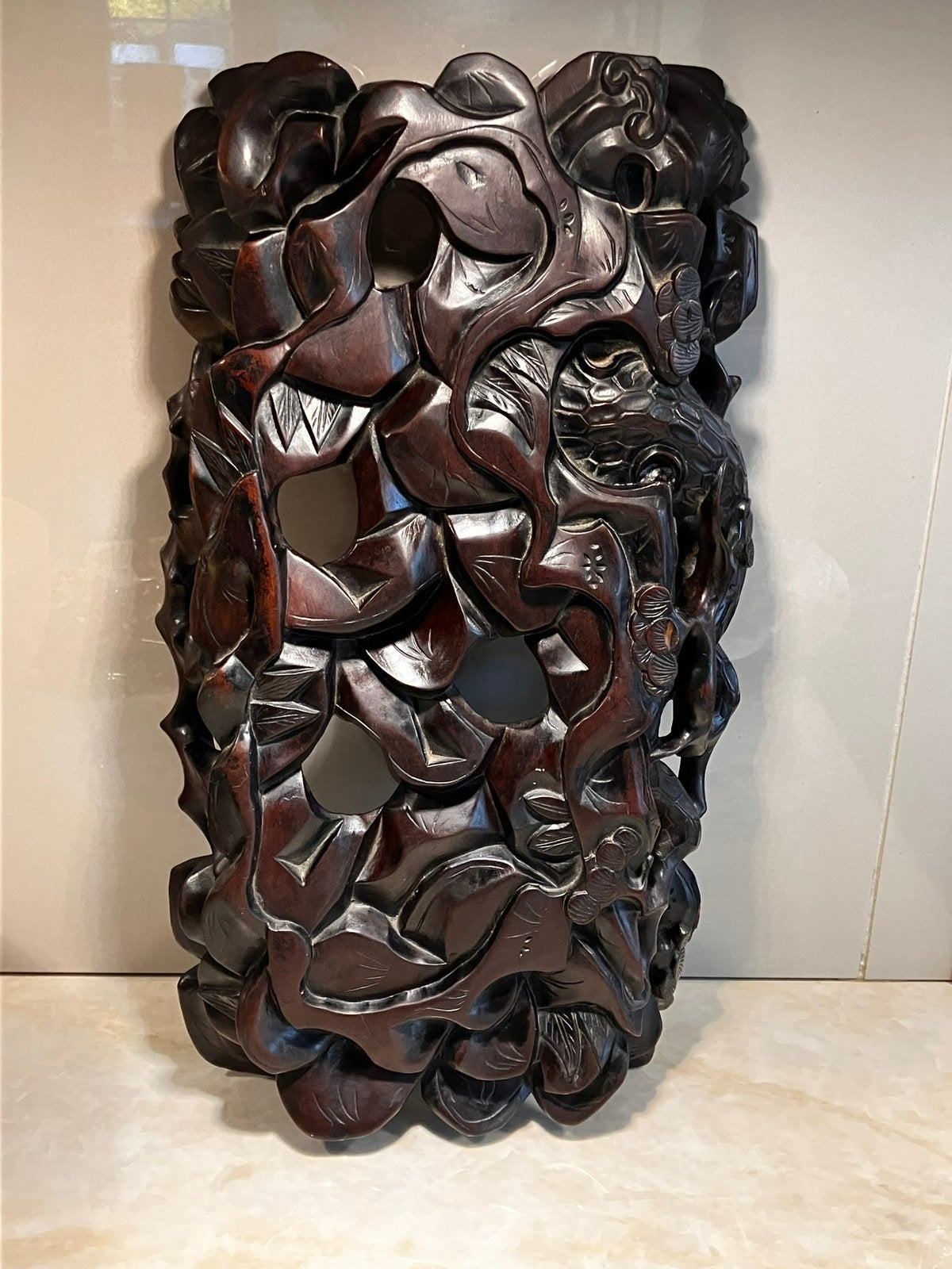 Vintage Chinees hardhouten root- carving display, Ophalen