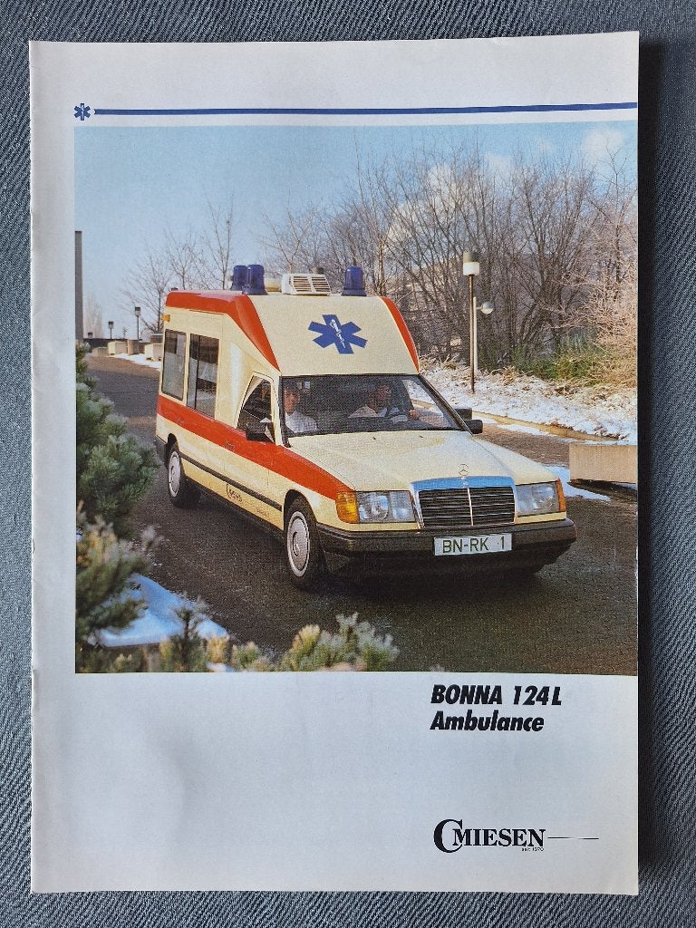 Brochure AMBULANCE BONNA 124L - MB 124 - Duits, Verzenden, Gelezen, Mercedes