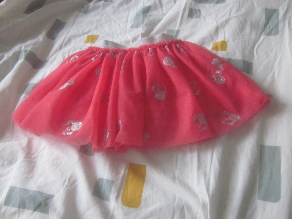 Koraal/zilver tule rokje Minnie Mouse Young Dimension mt 80, Meisje, Jurkje of Rokje, Ophalen of Verzenden, Zo goed als nieuw