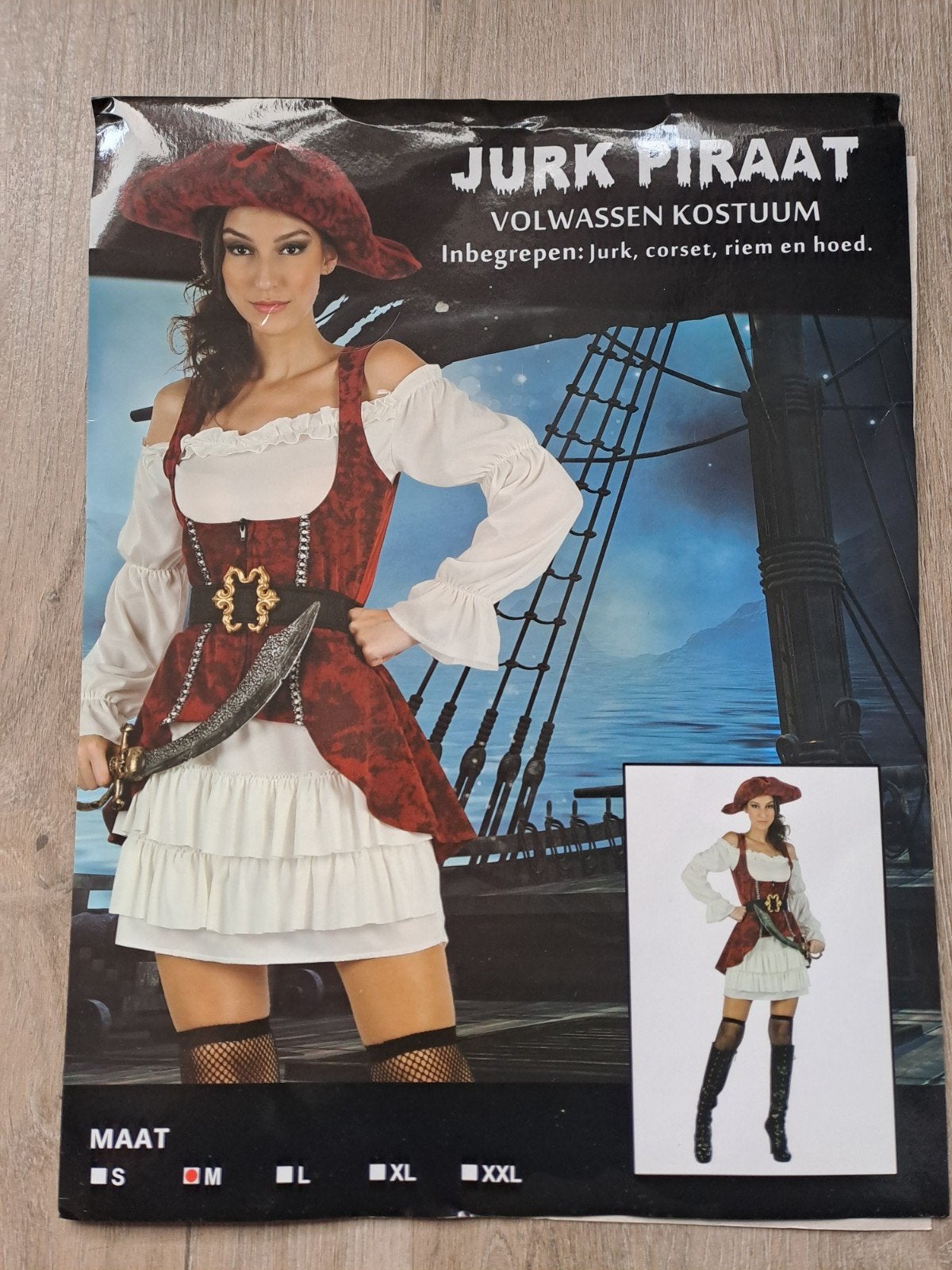 Piraat jurk kostuum M met accessoires, Kleding | Dames, Carnavalskleding en Feestkleding, Maat 38/40 (M), Carnaval, Ophalen of Verzenden