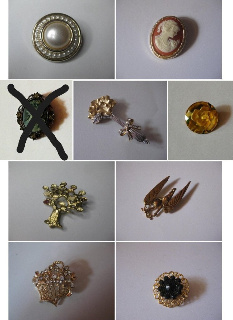 Vintage broche / camee cupido bloemenmand etc, Ophalen, Overige materialen, 4 tot 7 cm, Zo goed als nieuw