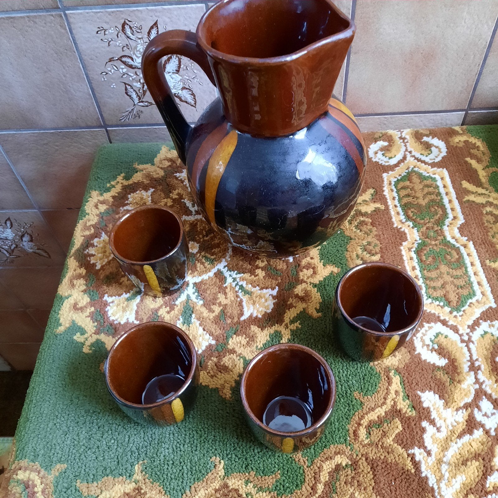 WATERKAN MET 4 MOKKEN, Ophalen, Overige stijlen, Kop(pen) en/of Schotel(s)