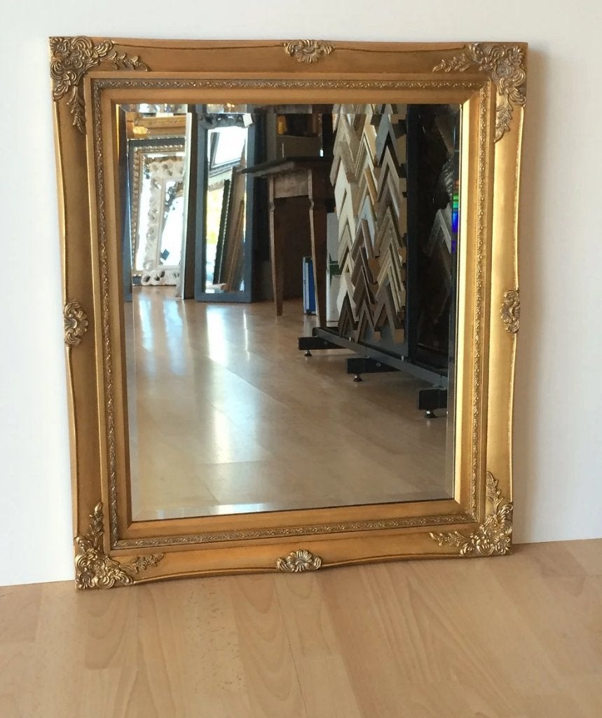 Wij gaan stoppen Barok spiegel Milano Goud /zilver 65 x 75, Verzenden, Nieuw, Minder dan 100 cm, Rechthoekig