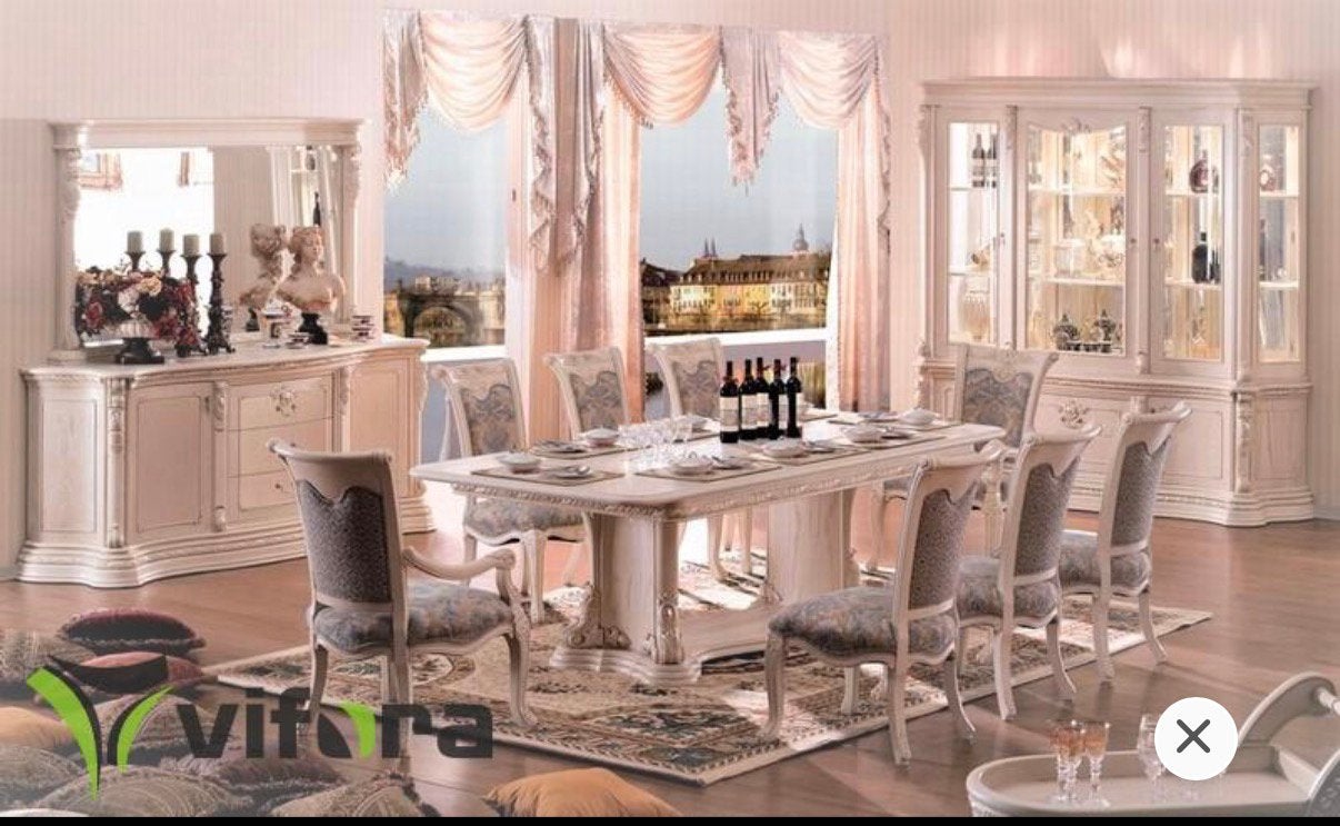 Barok Stijl Meubelset: Eettafel, Salontafel, versace, Ophalen, Gebruikt, 100 tot 150 cm, 200 cm of meer