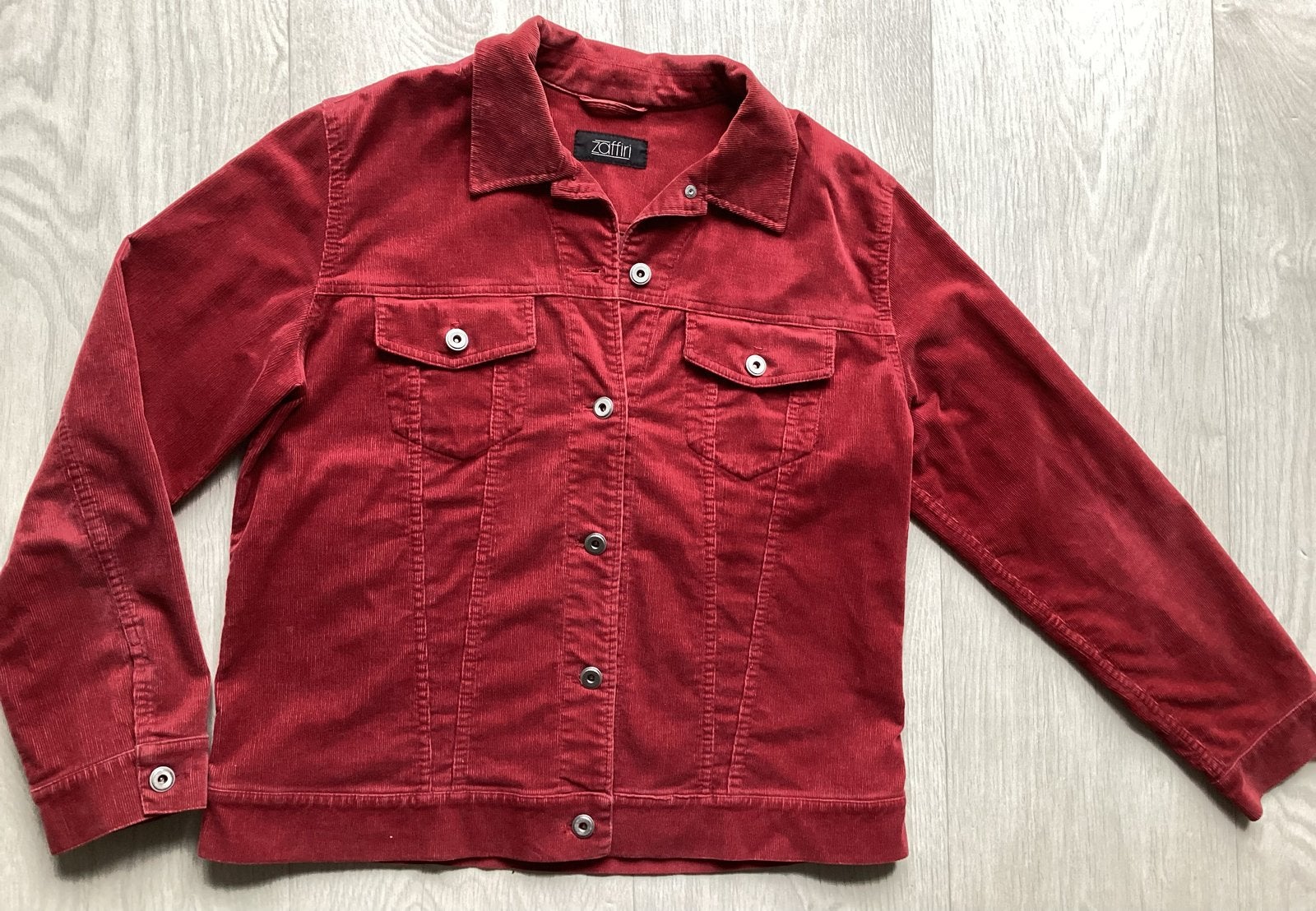 wijn Rode Corduroy Jas Maat 42 van Zaffiri, Maat 42/44 (L), Ophalen of Verzenden, Gedragen, Rood