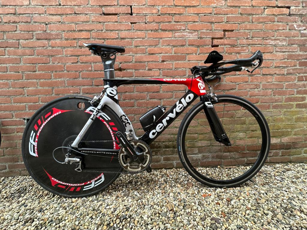 CSC TT Cervélo tijdritfiets 56 - Shimano Dura-Ace 10 speed, Fietsen en Brommers, Gebruikt, Carbon, 10 tot 15 versnellingen, Overige maten