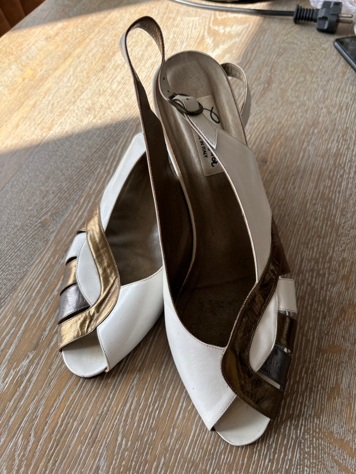 Damesschoenen maat 42 Claudia made in Italy, Schoenen met lage hakken, Wit, Ophalen of Verzenden, Gedragen