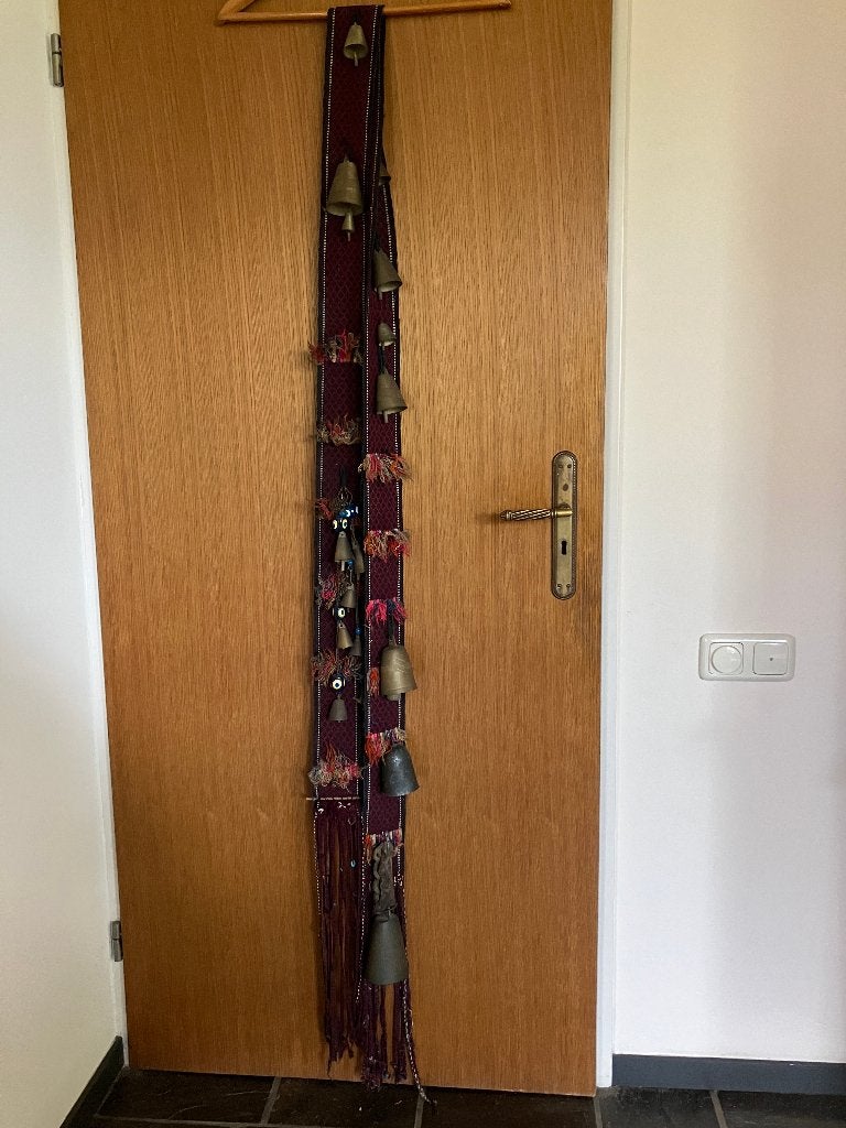 Origineel Vintage Perzisch Kelim Kamelen bellenkoord 350 cm, Antiek en Kunst, Ophalen of Verzenden