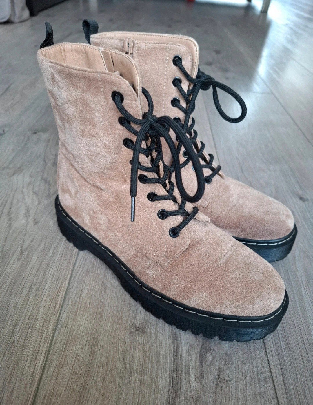 veterboots maat 40, Ophalen, Gedragen, Beige
