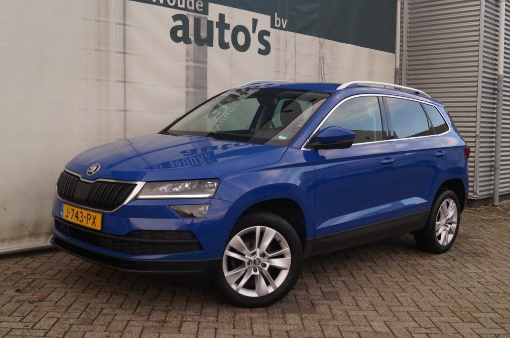 Skoda Karoq 1.0 TSI Business Edition Plus -LED-ECC-CAM-NAVI-, Auto's, Skoda, Voorwielaandrijving, Gebruikt, Euro 6, Blauw