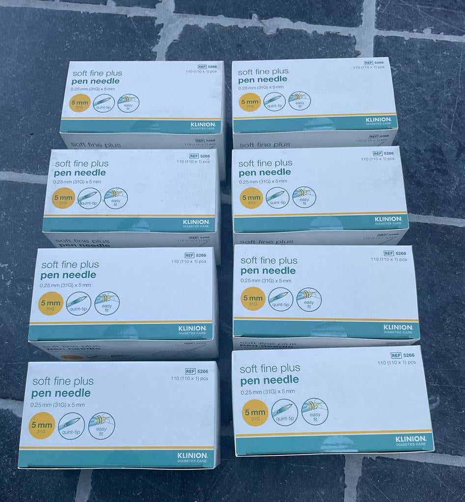 Insuline pennaalden 5mm 31g, Klinion Soft Fine Plus, 8 dozen, Diversen, Ophalen of Verzenden, Nieuw