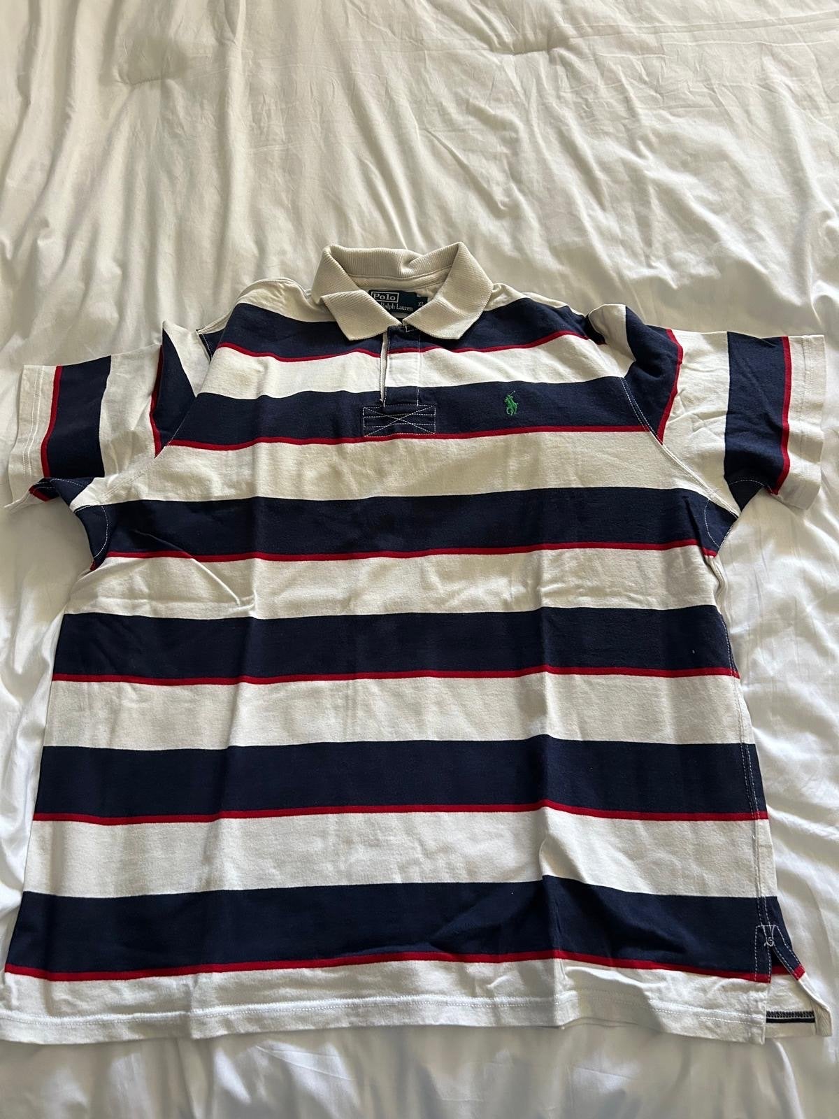 Polo Ralph Lauren Rugby Shirt - XL, Ophalen of Verzenden, Gedragen, Maat 56/58 (XL), Wit