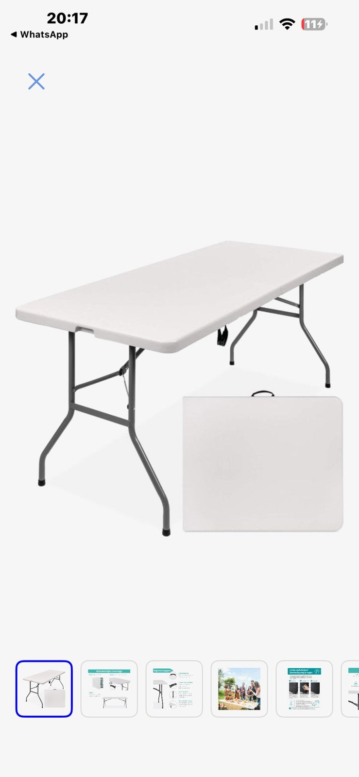 4 Inklapbare buffettafels van 180 x 75 cm., Ophalen, Zo goed als nieuw, Campingtafel