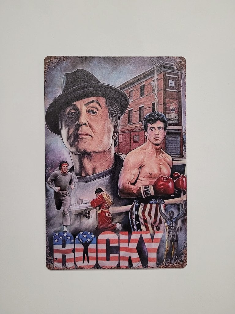 Rocky Sylvester Stallone getekend reclamebord van metaal, Info@deconoord.nl, Deco Noord, Nieuw, Ophalen of Verzenden