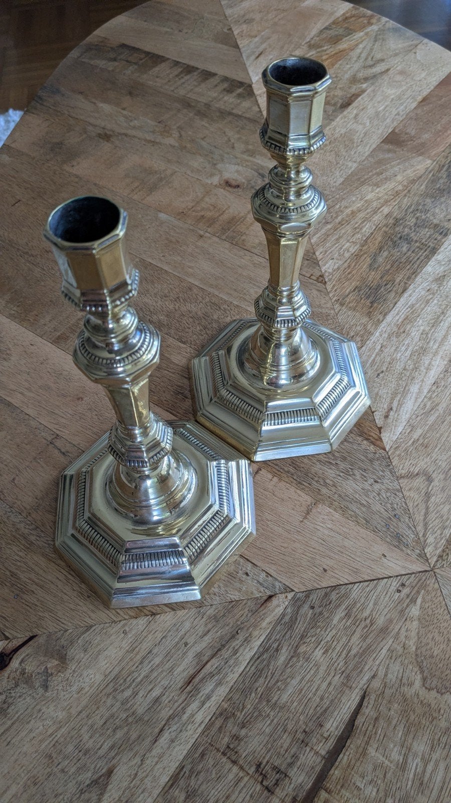 Antieke bronzen kandelaar, Ophalen of Verzenden, Koper of Brons