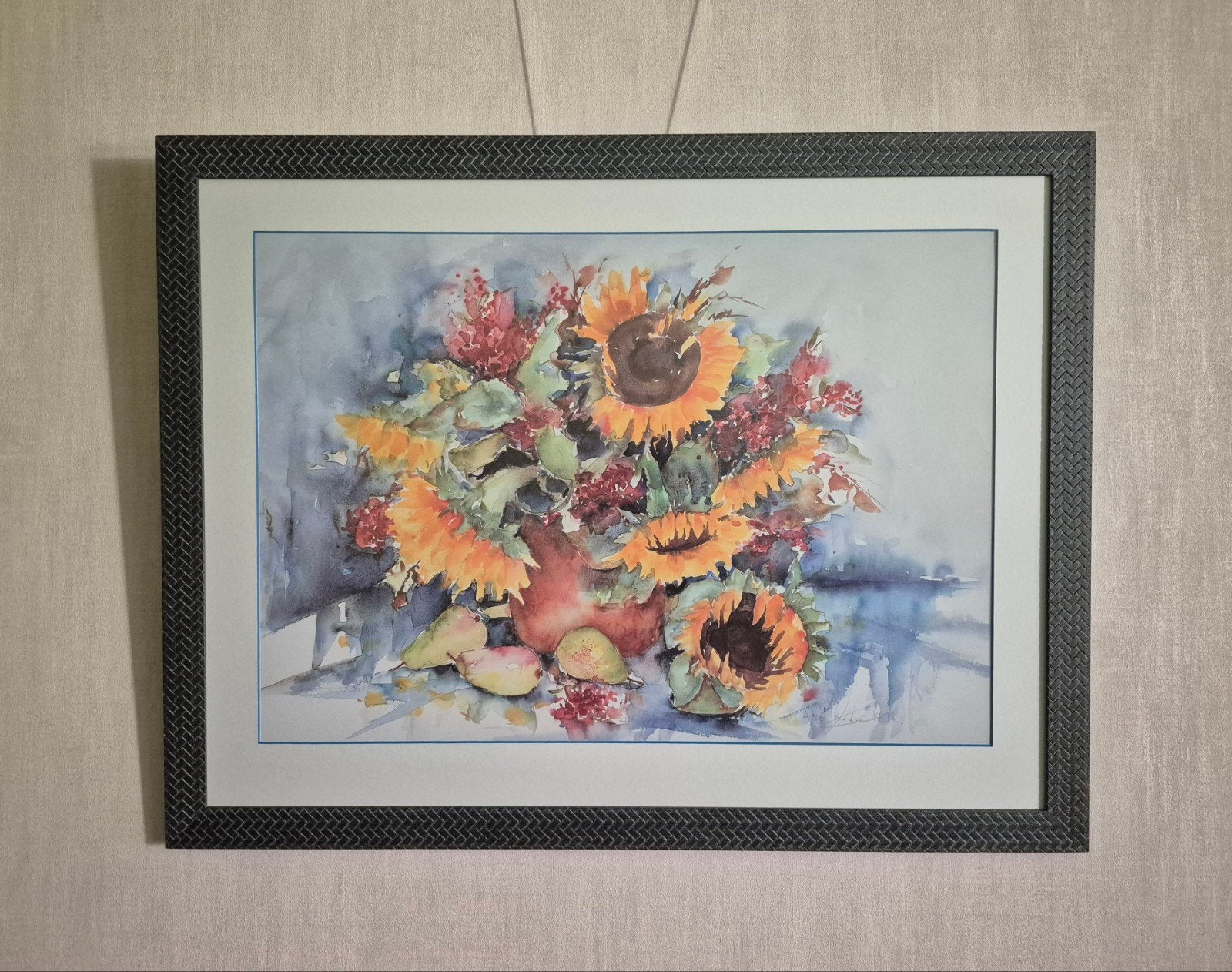 groot schilderij met bloemen, Huis en Inrichting, Woonaccessoires | Schilderijen, Tekeningen en Foto's, Ophalen, Gebruikt, Schilderij