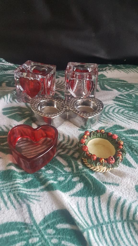 6 waxine/theelicht houders waarvan 4 verschillend zijn, Overige materialen, Overige kleuren, Ophalen of Verzenden, Zo goed als nieuw