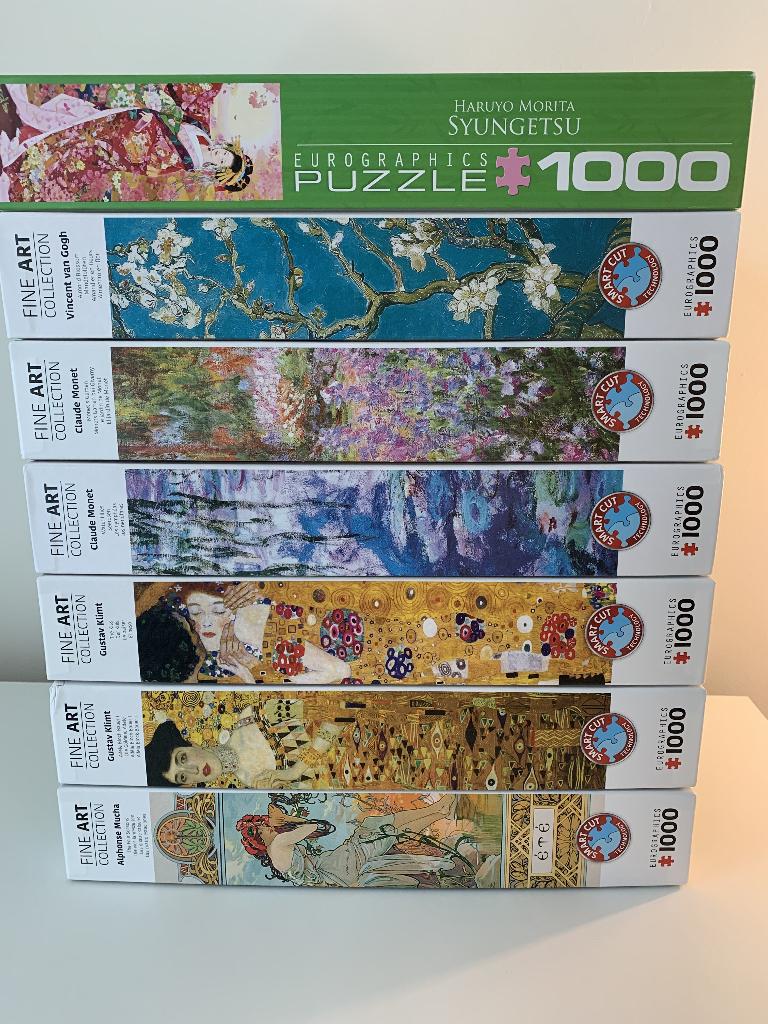 7x Eurographics smart cut puzzels  (1000 stukjes), Ophalen, 500 t/m 1500 stukjes, Gebruikt, Legpuzzel