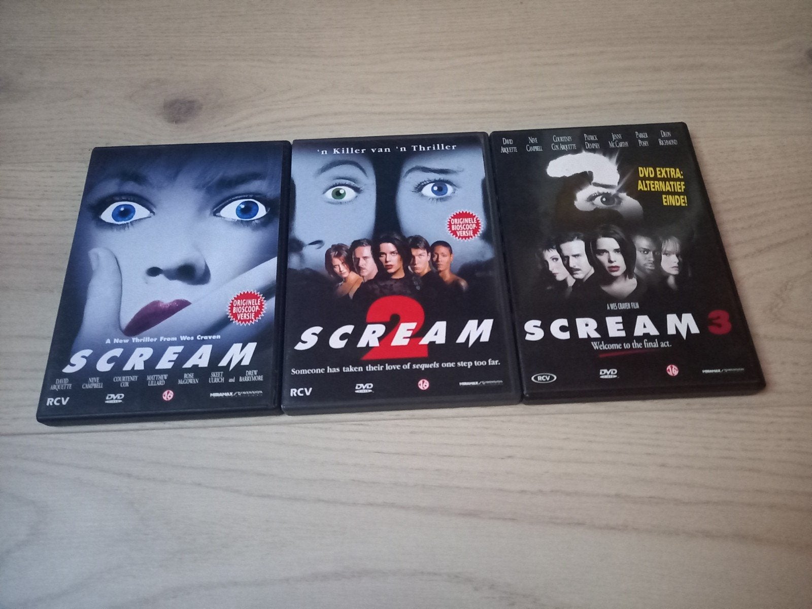 Scream trilogie origineel, Neve Campbell, Cd's en Dvd's, Dvd's | Horror, Vanaf 16 jaar, Ophalen of Verzenden, Zo goed als nieuw