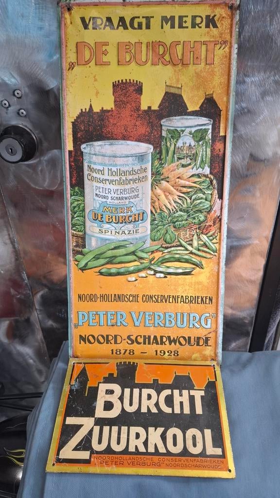 Burcht Zuurkool Jubileumbord Peter Verburg 1878-1928, Verzamelen, Merken en Reclamevoorwerpen, Ophalen of Verzenden