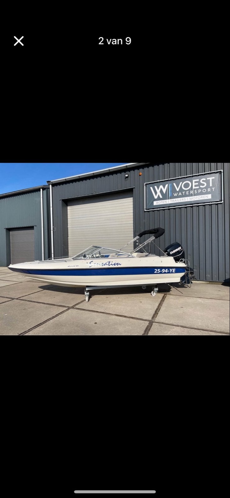 Sensation 1600CB met Evinrude E-TEC buitenboordmotor, Overige merken, Gebruikt, 70 tot 120 pk, Ophalen of Verzenden