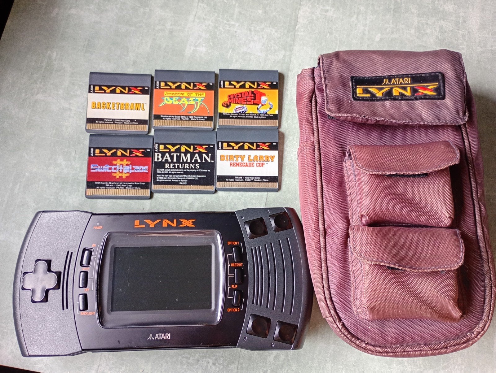 Atari Lynx met 6 games en beschermhoes, Ophalen of Verzenden
