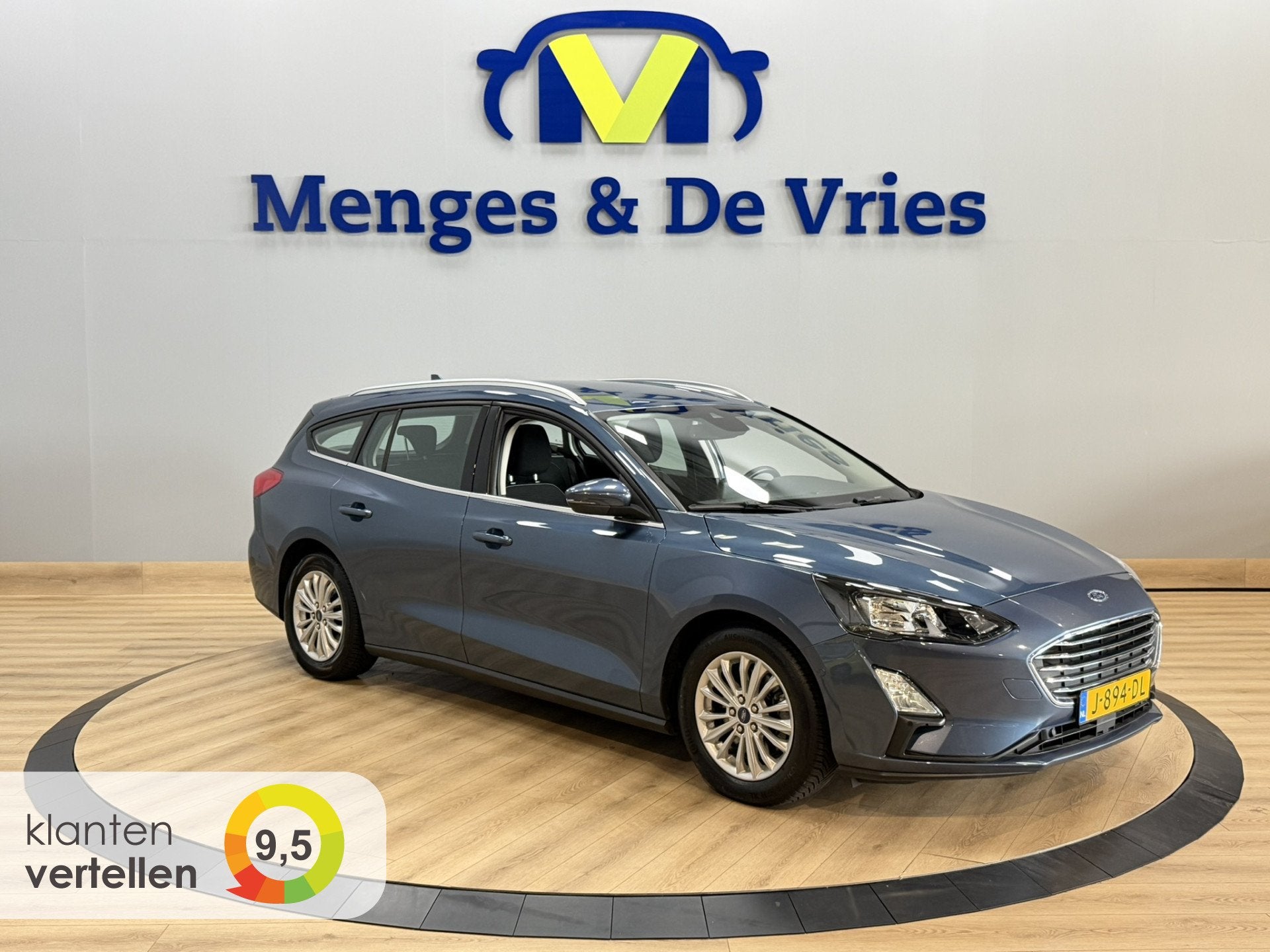 Ford FOCUS Wagon 1.0 EcoBoost Titanium Business Airco ECC |, Stof, Gebruikt, Blauw, Origineel Nederlands