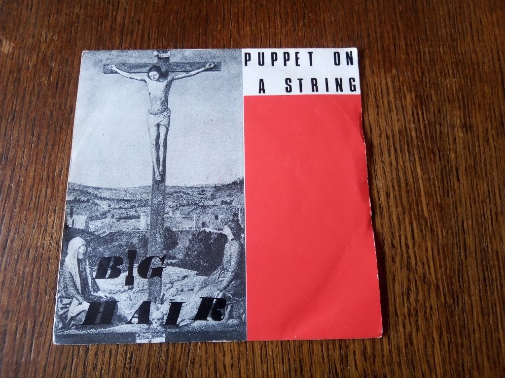 original single-big hair-puppet on a string *1980*, Fotohoes, Overige genres, 7 inch, Ophalen of Verzenden