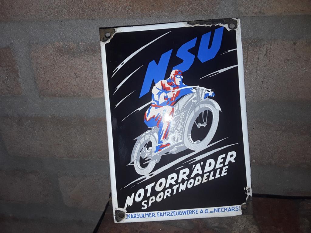 NSU emaille bord., Ophalen of Verzenden, Zo goed als nieuw, Reclamebord