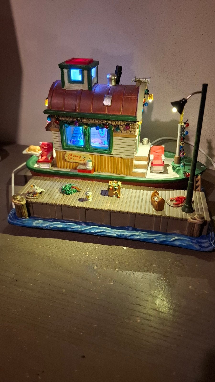 Lemax Houseboat Celebration voor haven kerstdorp kerst dorp, Ophalen of Verzenden