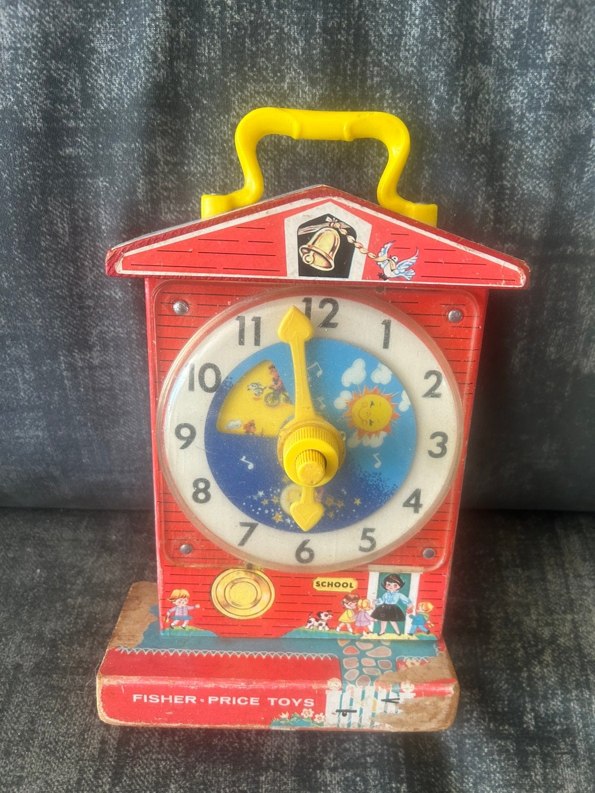 FISHER PRICE VINTAGE SPEELDOOS/LESKLOK jaren ‘60, Ophalen of Verzenden, Gebruikt, Speelset, Met geluid
