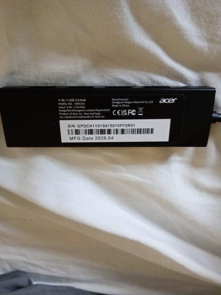 Acer USB-C Docking Station, Computers en Software, Laptop, Ophalen of Verzenden, Zo goed als nieuw, USB-hub