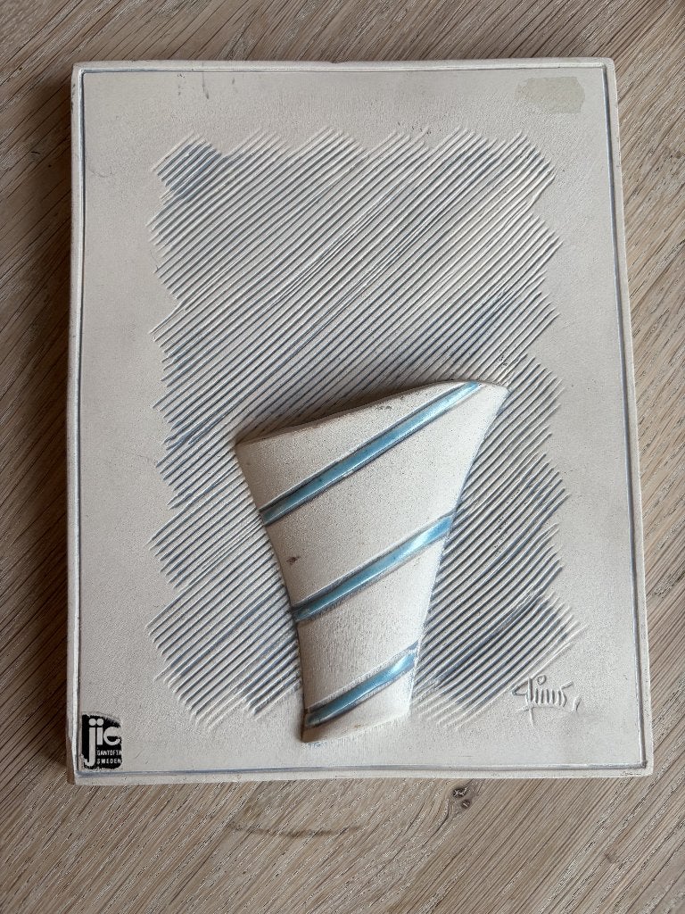 Wandtegel Jie Gantofta Zweden vaas bloemen vintage 936, Antiek en Kunst, Antiek | Keramiek en Aardewerk, Ophalen of Verzenden